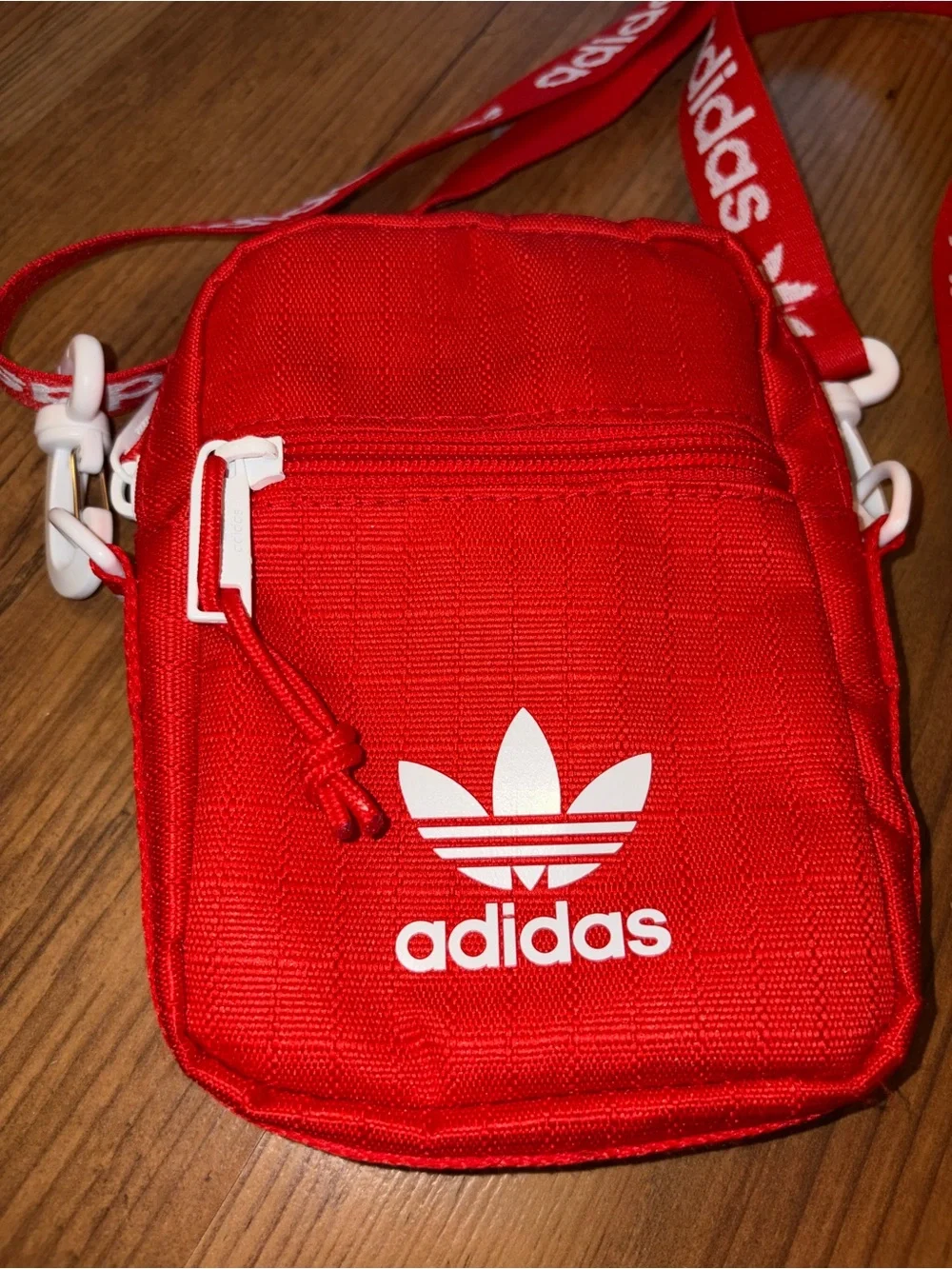 Adidas mini crossbody purse bag red